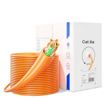10 Гбит/с 1000 ФУТОВ Спиральный Cat6A UTP Высокоскоростной Чистый Медный 8-Ядерный Сетевой Кабель Lan Ethernet Internet Cat 6A С Выдвижной Коробкой