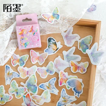 10 комплектов (460шт) цветных наклеек в ретро-стиле с бабочками в штучной упаковке, деко, Скрапбукинг, Этикетка 