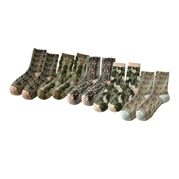 10 пар жаккардовых носков с вышивкой, декоративный подарок на день рождения, теплые, плотные, удобные женские носки для девочек на весеннем фестивале