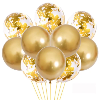 10 шт. Золотой латексный воздушный шар, украшение для детского дня рождения, свадебные прозрачные воздушные шары, Воздушный шар для вечеринки по случаю дня рождения Оптом