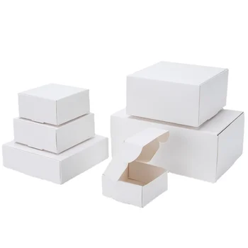 10x10x6 см Белая упаковочная бумажная коробка Подарочная упаковка Картонная коробка для конфет Украшений торта печенья принадлежностей для свадебных торжеств и мероприятий