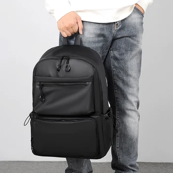 14-дюймовый мужской рюкзак из полиэстера для путешествий, поездок на работу, с двойной спинкой, для отдыха, сумка для компьютера, Брызгозащищенная, модный тренд, школьная сумка для студентов