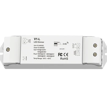 1CH * 15A 12-48VDC CV Светодиодный Контроллер Push-Dim V1-L для одноцветной светодиодной ленты 5050 3528 SMD