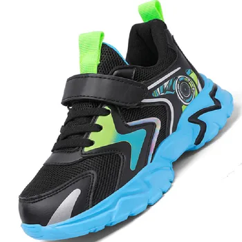 2023 Новые детские кроссовки для мальчиков от 7 до 12 лет, спортивная обувь с дышащей сеткой, детские модные легкие теннисные кроссовки для бега