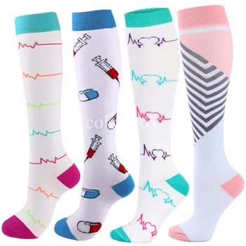 24 Цвета компрессионных носков 15-20 мм рт. ст. -лучшие спортивные и медицинские носки для мужчин и женщин, для бега, полетов, путешествий