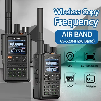 2шт ABBREE AR-F8 GPS с разделением местоположения 108 МГц-520 МГц Полный диапазон 1.77 ЖК-Дисплей Беспроводная Частота Копирования Портативная Рация Air Band