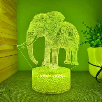 3D ночник USB сенсорный пульт дистанционного управления подарочный светильник рассеянный свет Лампа в форме слона