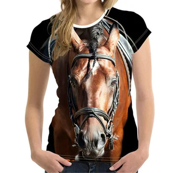 3D печать, рубашка с красивым конем, модная женская футболка унисекс, Свободная удобная футболка с круглым вырезом, Повседневная одежда с коротким рукавом