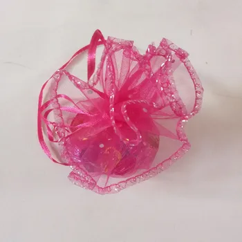 500шт диаметр 26 см розово-красный Круглый Пакетик Из Органзы с Завязками для упаковки ювелирных изделий сумки для Свадьбы/подарка/еды /конфет/Рождества