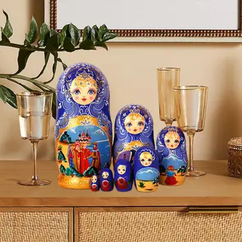 7 шт. Прекрасная русская матрешка, штабелирующая куклы для украшения дома на День рождения