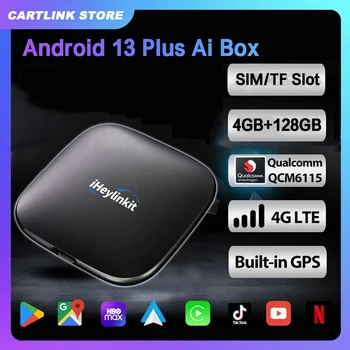 Carplay Android 13 Ai Box 8G + 128 ГБ Youtube Netflix Iptv Android Auto Wireless 8 Core QCM662 4G LTE Для Toyota Kia VW Volvo peugeot