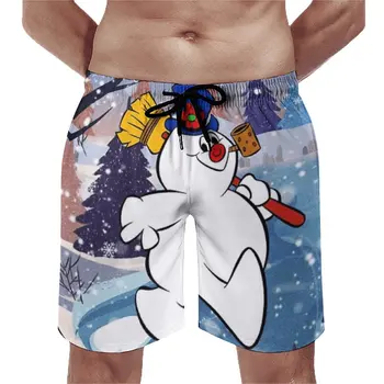 Frosty Is Snoman Under Snowflake Аниме CausalUnique Регулируемый Шнурок Дышащие Быстросохнущие Мужские Пляжные шорты Свободные Эластичные