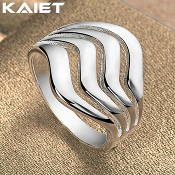 KAIET Fashion Серебристый цвет Ряби на воде 6-10 # Кольцо Для свадебной вечеринки, Очаровательные Аксессуары для женщин, ювелирные изделия