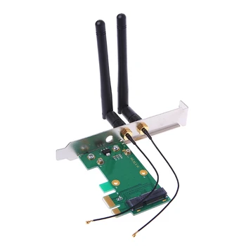 Mini PCI-E-PCI-E 1X Беспроводная сетевая карта WiFi Настольный сетевой адаптер с 2 Антеннами