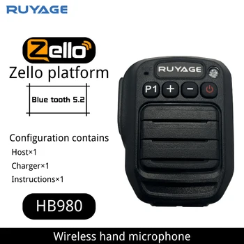Ruayge Портативная Рация PTT Аккумулятор 1000 мАч Bluetooth Микрофон Беспроводной для Iphone и Android Телефона Zello App, ZL20, ZL50, ZL60