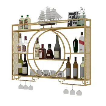 Yy Винный стеллаж Nordic, железный настенный стеллаж для хранения, креативная подставка для демонстрации вина, подстаканник