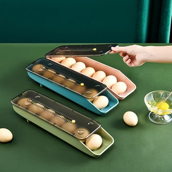 Автоматическая Прокрутка, Обновление Подставки для яиц, Ящик для хранения яиц, Контейнер, Органайзер, Холодильник с откидной крышкой, Дозатор яиц, Инструменты для холодильника