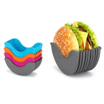 Бесконтактный держатель для гамбургеров с фиксированным зажимом для раковины для домашнего использования, моющийся на кухне, удобная деталь, силикон для бутербродов и гамбургеров