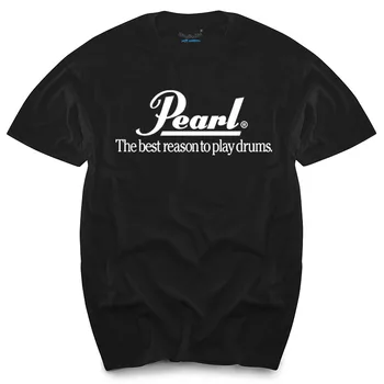 Бесплатная доставка, Футболка с логотипом Pearl drums, летняя хлопчатобумажная футболка, новые брендовые футболки, мужская черная футболка, футболка