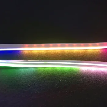 боковой излучающий / 3 м DC5V WS2812B-mini (3535) адресуемый светодиодный неоновый гибкий пиксельный светильник, полноцветный RGB; 60 светодиодов / м; IP65; размер: 6 мм * 12 мм