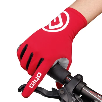 Велосипедные перчатки с сенсорным экраном, гелевые спортивные перчатки на полный палец, MTB, Шоссейные велосипедные перчатки, женские велосипедные перчатки, черные, Красные