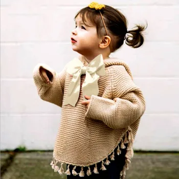 Весенние вязаные свитера LILIGIRL для маленьких девочек, кардиган с мультяшными кисточками для новорожденных, милая зимняя верхняя одежда, детский трикотаж
