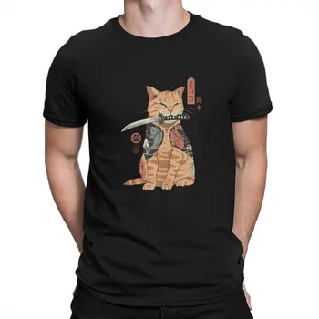 Винтажная футболка в стиле хип-хоп Cat Samuri для отдыха, полиэстеровая футболка, хит продаж, товары для мужчин и женщин