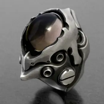 Властные кольца с камнем Тигровый глаз Неправильной формы, Кольца в стиле готик-панк, Обручальное кольцо, аксессуары для вечеринок, ювелирные украшения