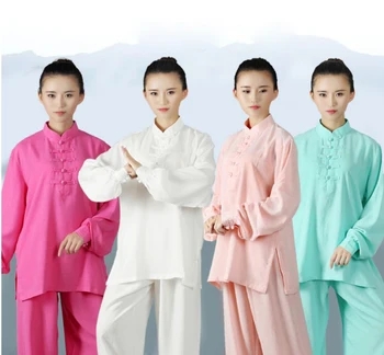 высококачественная женская весенне-летняя хлопчатобумажная и льняная униформа тайцзи кунг-фу, костюмы тайцзи, одежда для боевых искусств ушу