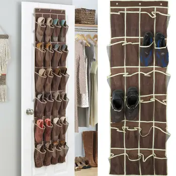 Дверной Органайзер с 24 карманами для обуви, Подвесной Стеллаж для хранения настенных сумок, Шкаф для хранения обуви, коробка для обуви, Полка для обуви, Вешалка для одежды