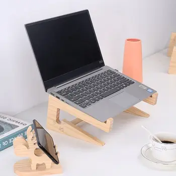 Деревянная Универсальная подставка для ноутбука Охлаждающий кронштейн для ноутбука Macbook Pro Air iPad Pro со съемным деревянным держателем