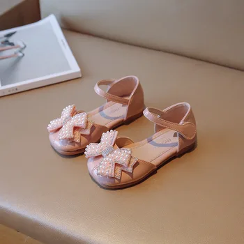 Детские сандалии 2023, Летние новые туфли принцессы для девочек, полусандали, Детская обувь среднего и большого размера, тренд