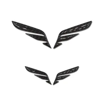 Для Genesis G70 Наклейка с логотипом спереди и сзади, наклейка с логотипом снаружи автомобиля, настоящие защитные наклейки из углеродного волокна для укладки, 2 шт.