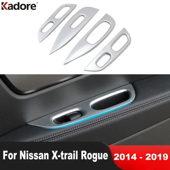 Для Nissan X-Trail Rogue T32 2014-2018 2019 Матовая автомобильная дверь, Подлокотник, Кнопка включения окна, Отделка панели, Аксессуары для интерьера