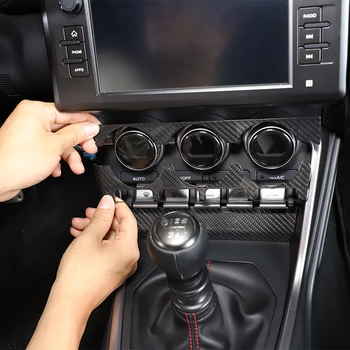 Для Toyota 86 Subaru BRZ 2022 Автомобиль Центральное управление Режим кондиционирования Воздуха Наклейка на панель Настоящие Аксессуары для интерьера из углеродного волокна LHD