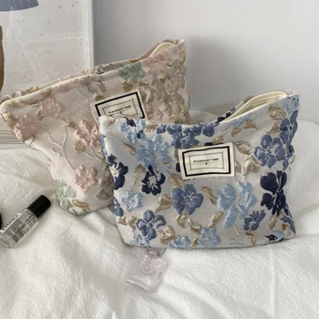 Женская косметичка большой емкости, тканевая сумка с цветами, модная цветочная сумка для хранения, дорожная косметичка, сумка для макияжа