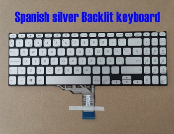 Испанская серебристая клавиатура с подсветкой для Asus K512F K512J F512D F512F F512U