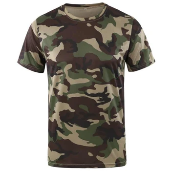 Камуфляжная футболка, мужская летняя футболка, быстросохнущие футболки с коротким рукавом, мужская уличная военно-тактическая боевая футболка для фитнеса