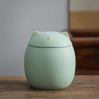 Керамическое хранилище для чая в форме кошки для кухонной столешницы