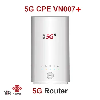 Китай Unicom VN007 + 5G CPE Беспроводной маршрутизатор Модем 2,3 Гбит / с Сетка wifi SIM-карта NSA / SA NR n1 / n3 / n8 / n20 / n21 / n77 / n78 / n79 VN007