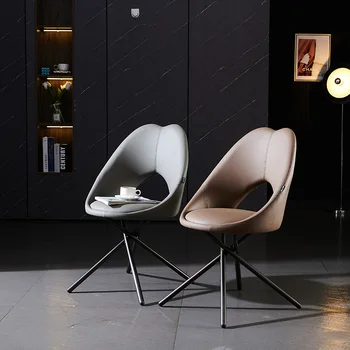 Компактные Роскошные Обеденные стулья из итальянской кожи, Высококачественное кресло с поперечными рычагами, Библиотека, Гостиная, Мебель Sillas De Comedor