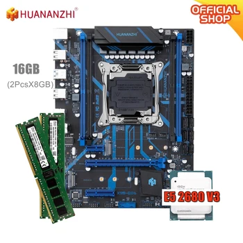 Комплект материнской платы HUANANZHI QD4 xeon x99 E5 2680 V3 16 ГБ (2*8G) памяти DDR4 RECC NVME SATA USB 3.0