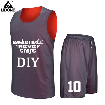 Комплекты баскетбольной майки с двусторонним дизайном, Униформа, спортивная одежда по индивидуальному заказу, Дышащие молодежные тренировочные баскетбольные майки
