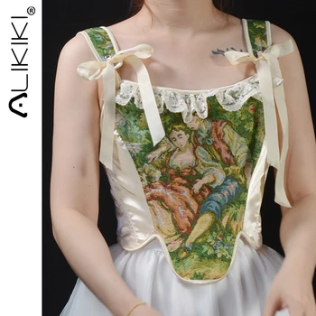 Корсет в стиле Ренессанс со шнуровкой сзади, винтажный средневековый корсет с открытой грудью, сказочная майка, бюстье, укороченные топы, наряды Ren Faire