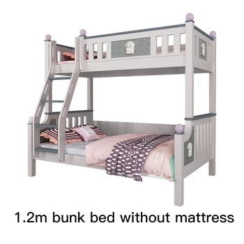 Кровать Принцессы для матери и ребенка, Высокая и низкая кровать, Двухслойная двухъярусная кровать, Многофункциональная комбинированная кровать для девочки из массива дерева