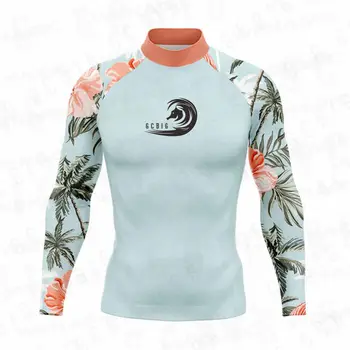 Летние мужские костюмы для серфинга с длинным рукавом 2023, защита от ультрафиолета, защита от сыпи, футболка для дайвинга, футболка для плавания, купальник, пляжные купальники