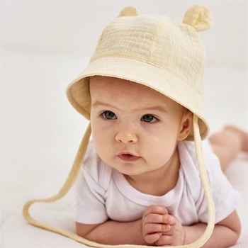Летние Рыбацкие шляпы для младенцев из мягкого хлопка для девочек и мальчиков, Уличная повседневная панама, Солнцезащитная кепка с весенне-осенним принтом, Детская шляпа-ведро