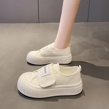 Маленькие белые туфли FAFA Summer Cookie на толстой подошве; Женская обувь; Новинка 2023 года; Летние модели; Повседневная обувь Со Стременем; Парусиновая обувь