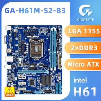 Материнская плата LGA1155 Gigabyte GA-H61M-S2-B3 Материнская плата Intel H61 Micro ATX 2 × DDR3 DIMM Слот 16 ГБ Поддерживает процессор i7 i5 i3
