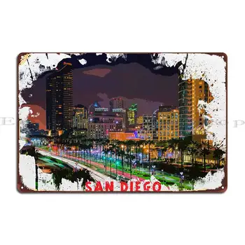 Металлическая табличка в Сан-Диего, украшение гаражного паба, Железные таблички, жестяная вывеска, плакат